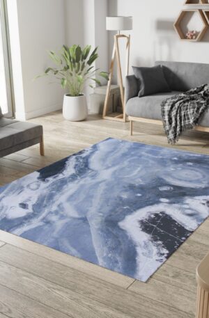 Grey Crystal Geode Dobby Rug